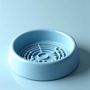 Blue slow feeder dog bowl