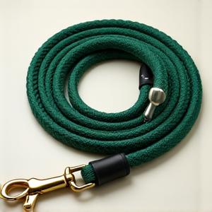 Braided green dog leash